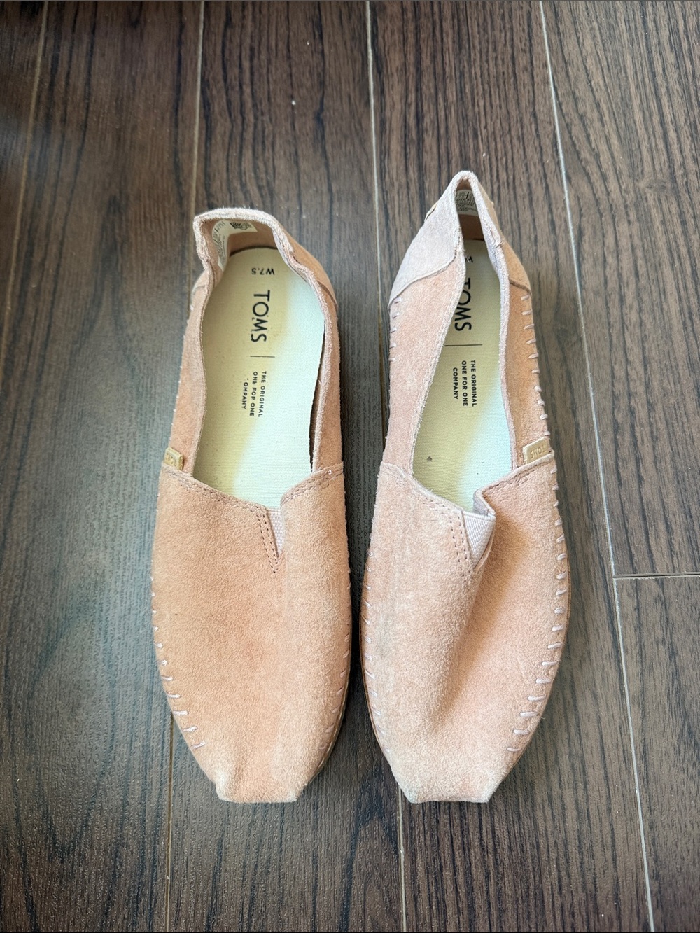 TOMS Women's Suede Slip-On Moccasins in Blush Tan